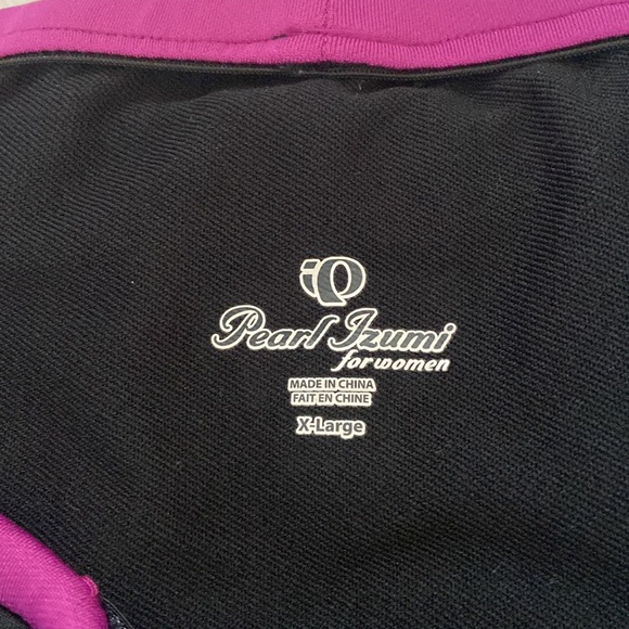 Pearl Izumi Size XL Gray & Black Capri Leggings Purple Trim Back Zip Pocket - Picture 2 of 15